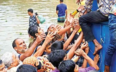 ক্ষুধা রোগশোকে কাতর লাখ লাখ বানভাসি