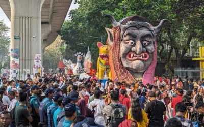ফ্যাসিবাদী মুখাকৃতি সামনে রেখে শেষ হলো বর্ষবরণ আনন্দ শোভাযাত্রা